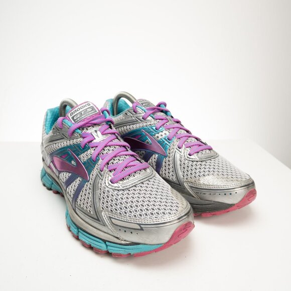 BROOKS Adrenaline GTS 17 silver purple running shoes size 9.5 - Picture 2 of 12